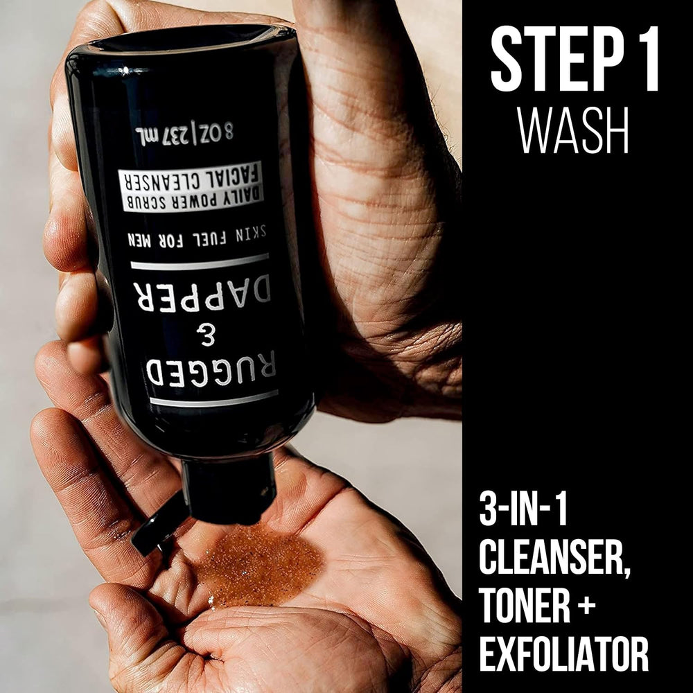 RUGGED & DAPPER Daily Power Scrub foam texture for deep-cleanse morning ritual