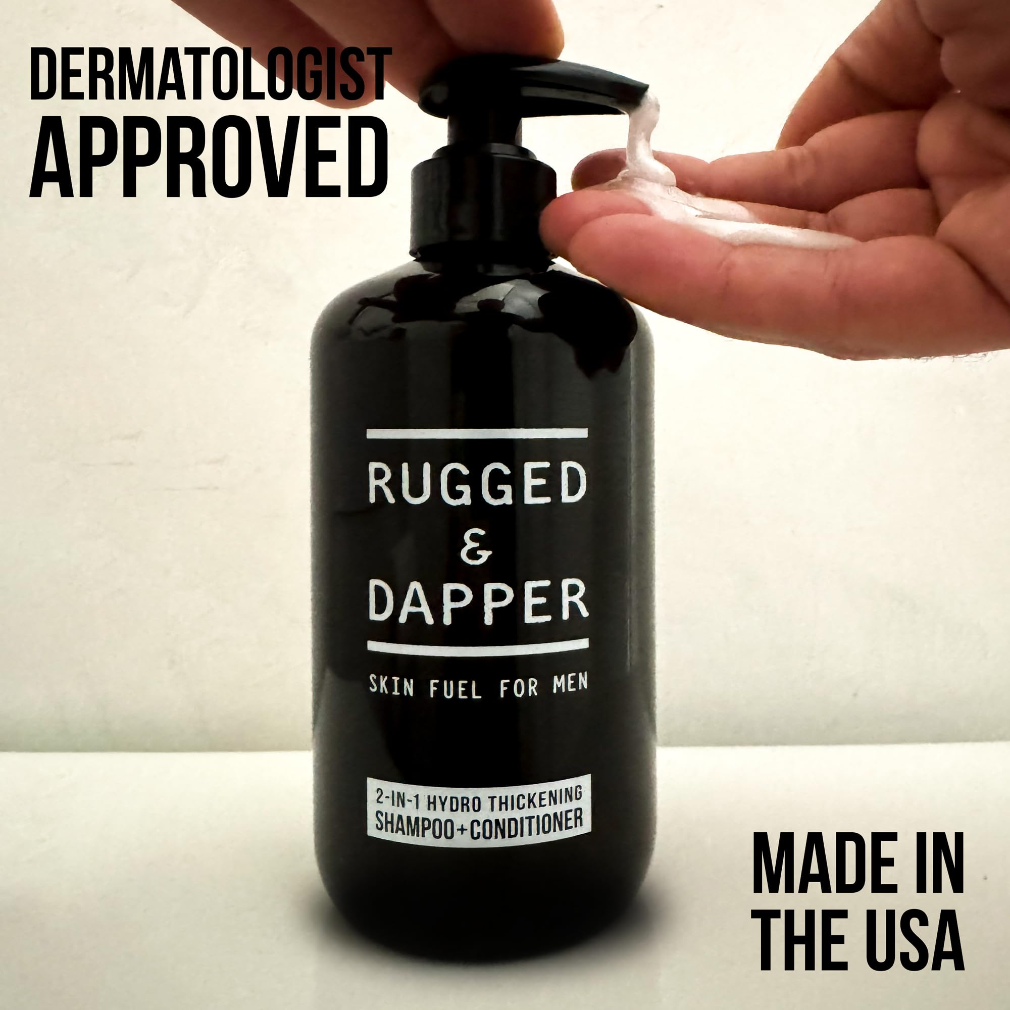 RUGGED & DAPPER hair-closeup-thicker-look reveals visibly fuller strands
