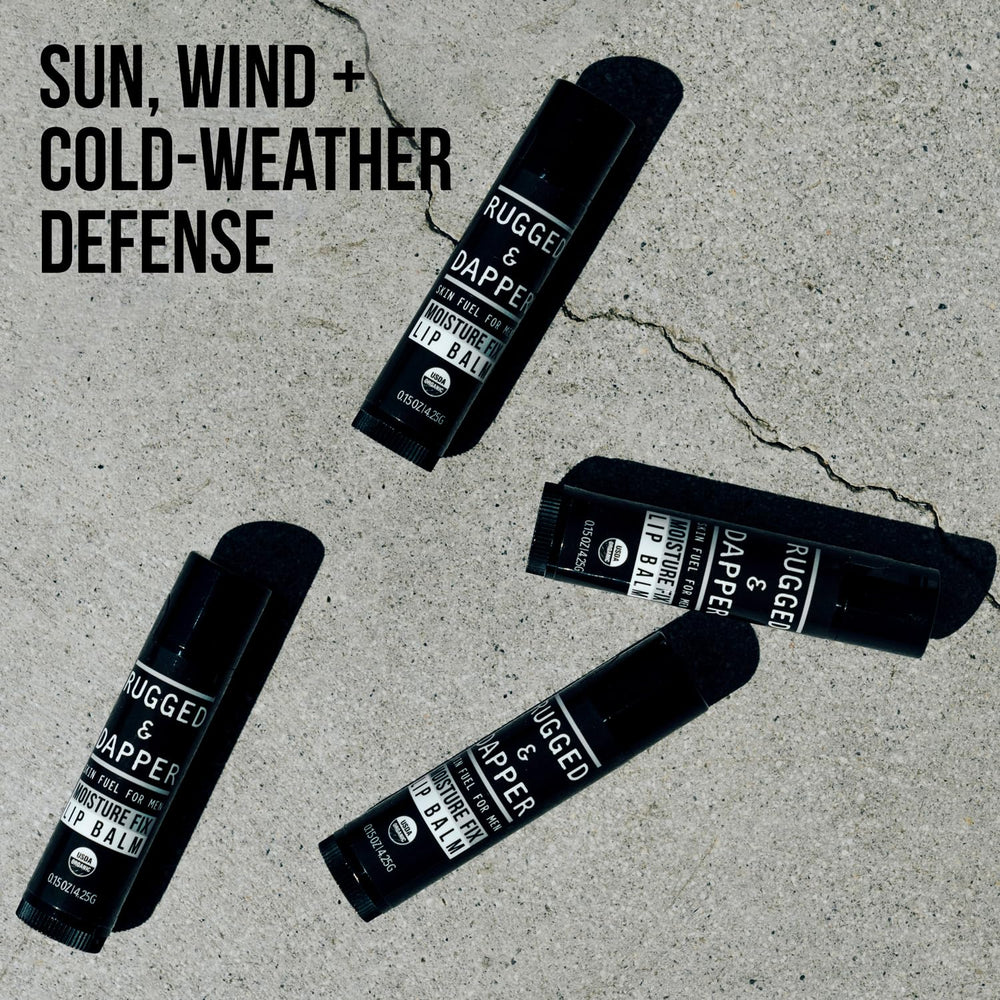 RUGGED & DAPPER lip balm in pocket-fit design—easy daily carry.