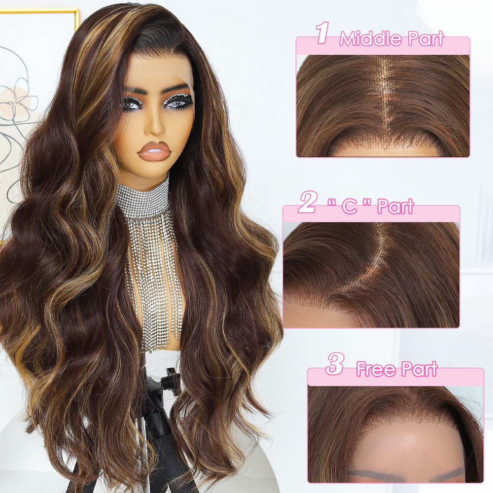 Ruiieea body-wave texture wig 26 inches for versatile styling