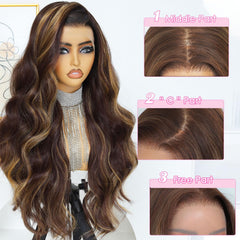 Ruiieea body-wave texture wig 26 inches for versatile styling