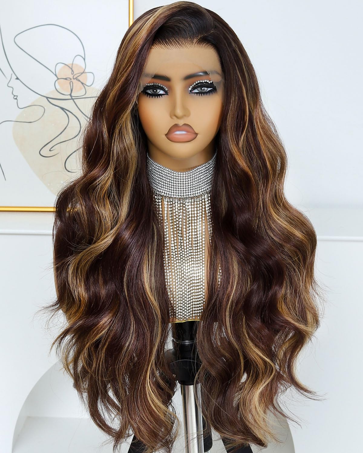 Ruiieea honey blonde synthetic wig with 13x4 lace front for natural scalp blend