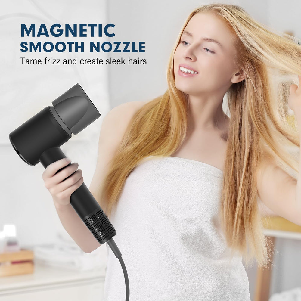 Ruikeeee hair dryer bottom air intake prevents tangles and protects strands.