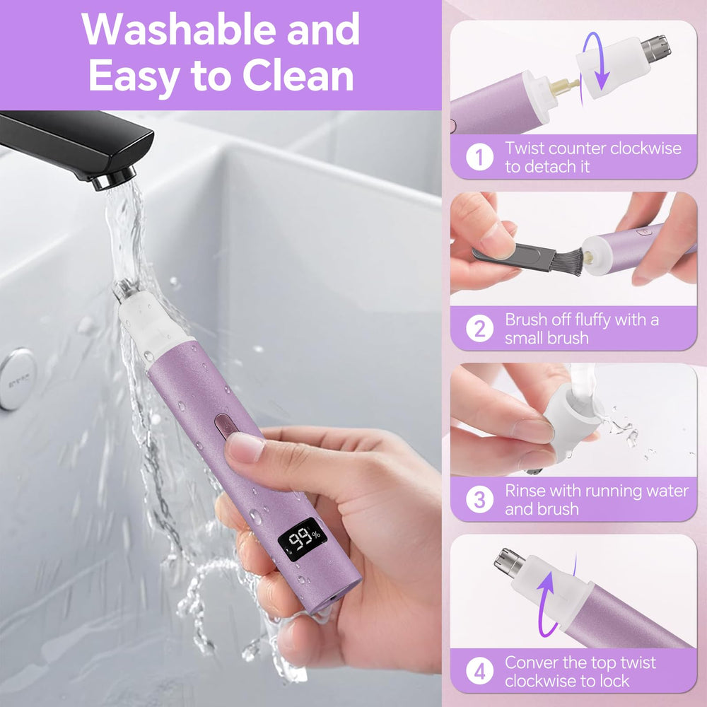 RUIM hypoallergenic stainless steel blades glide safely to prevent irritation.