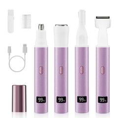 RUIM 4-in-1 nose trimmer attachments enable precise facial grooming on upper lip and brows.