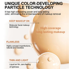 Rulinal Foundation 4 in 1 color changing swatch blending with skin tone