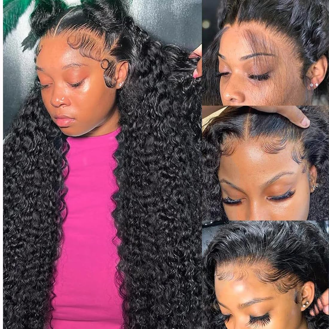 Rumdiku deep-wave lace-front 13x6 wig with natural hairline for everyday styling.