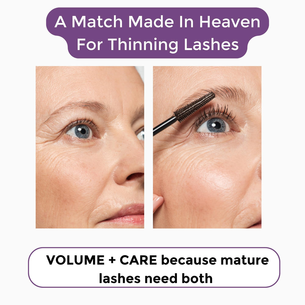 Rumi Cosmetiques VolumeCare+ Mascara during light rain to demonstrate water-resistant wear