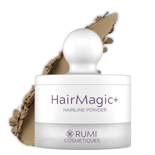 Rumi Cosmetiques HairMagic+ root touch-up powder compact blends seamlessly for natural gray coverage.