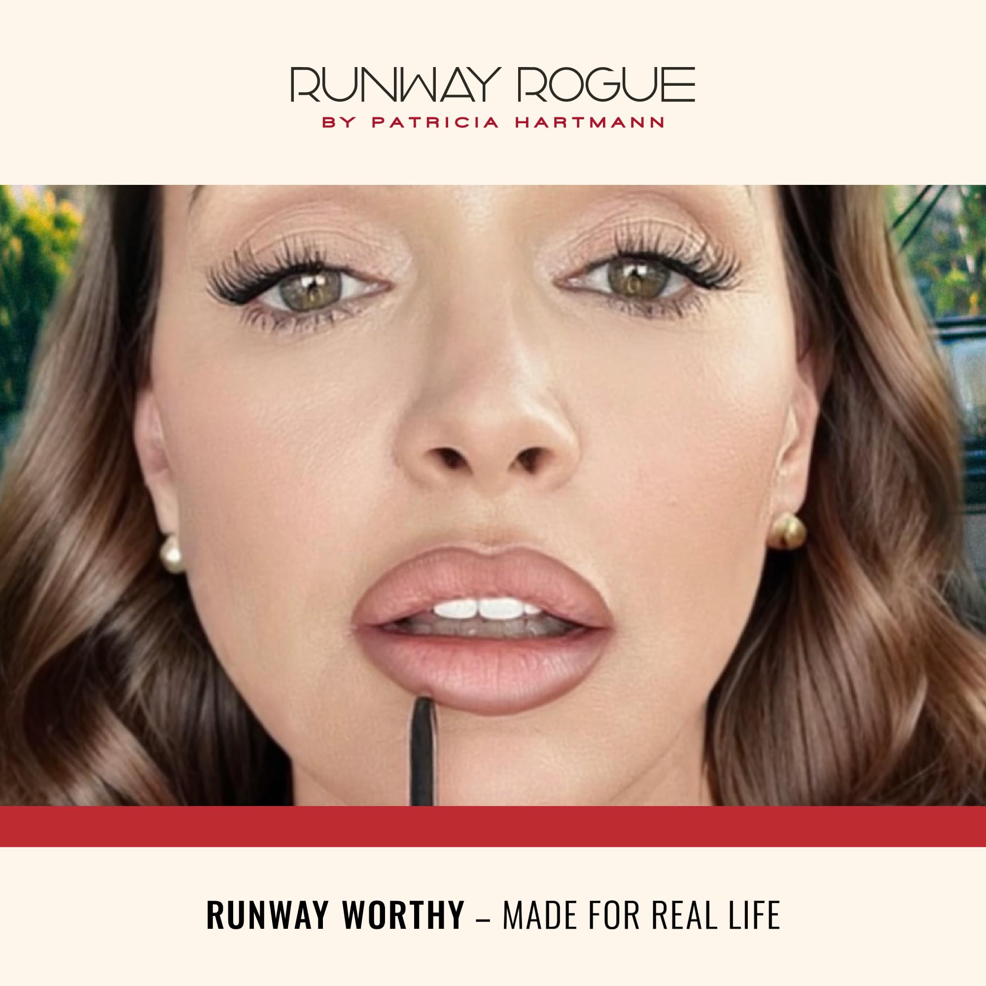 Runway Rogue 3D Chroma technology close-up emphasizes lip fullness.