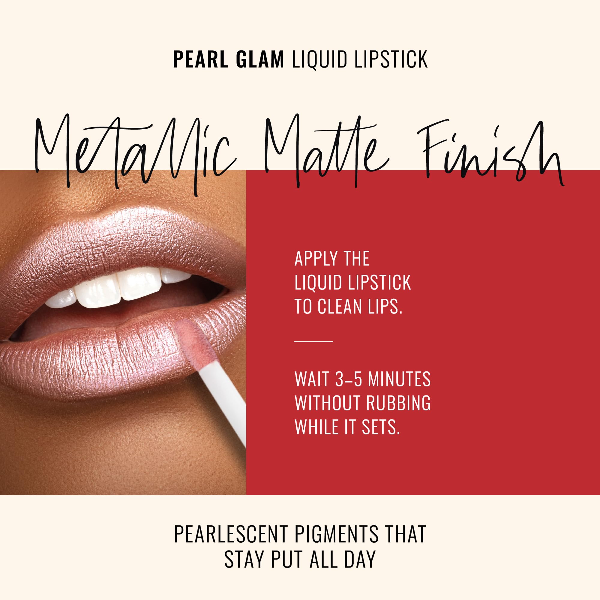 Runway Rogue Pearl Glam metallic shimmer finish demonstrates depth and transfer resistance