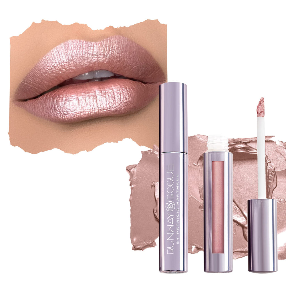 Runway Rogue Pearl Glam Soft Box close-up showing luminous nude-pink shimmer for all-day wear