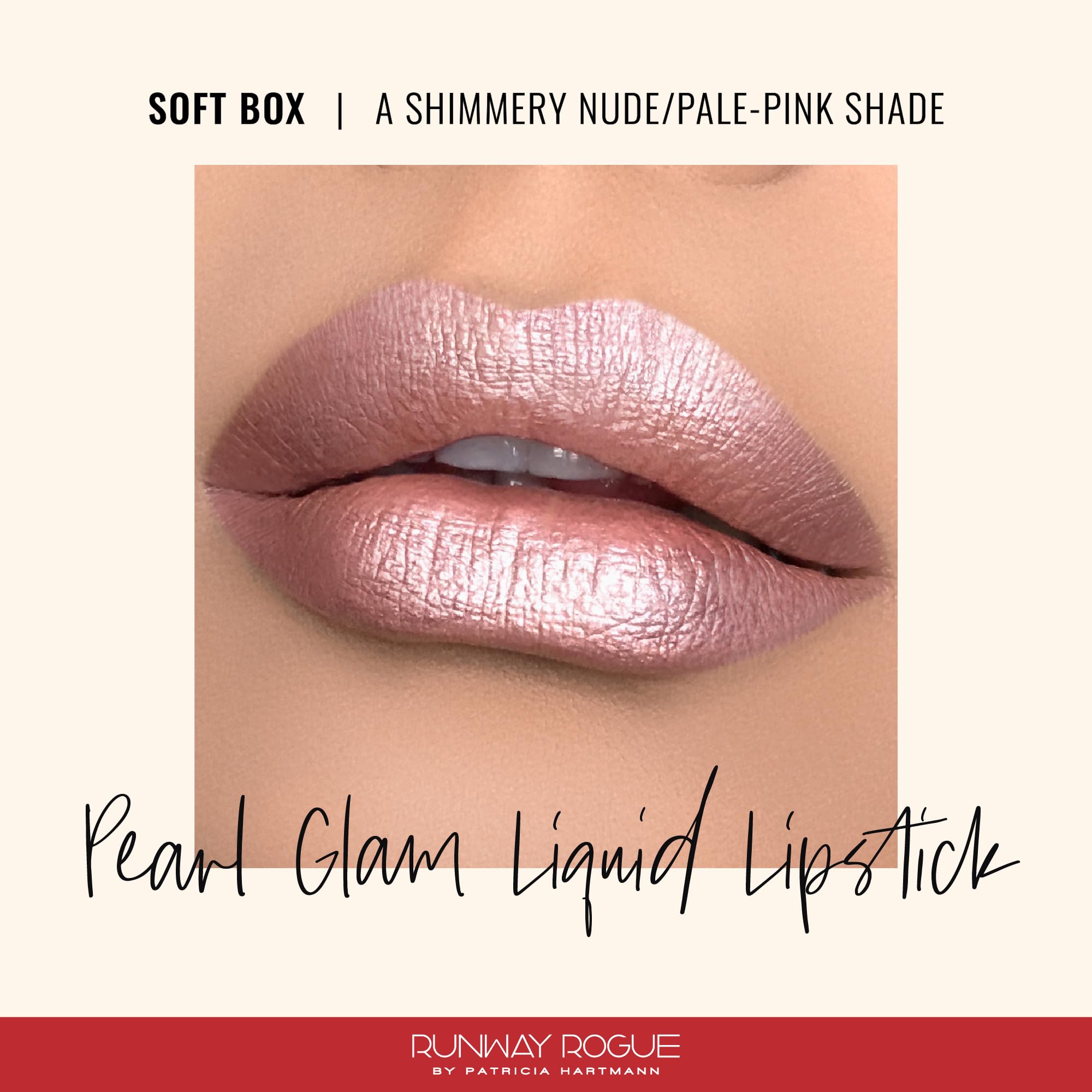 Runway Rogue Pearl Glam Soft Box swatch highlighting pearlescent shimmer