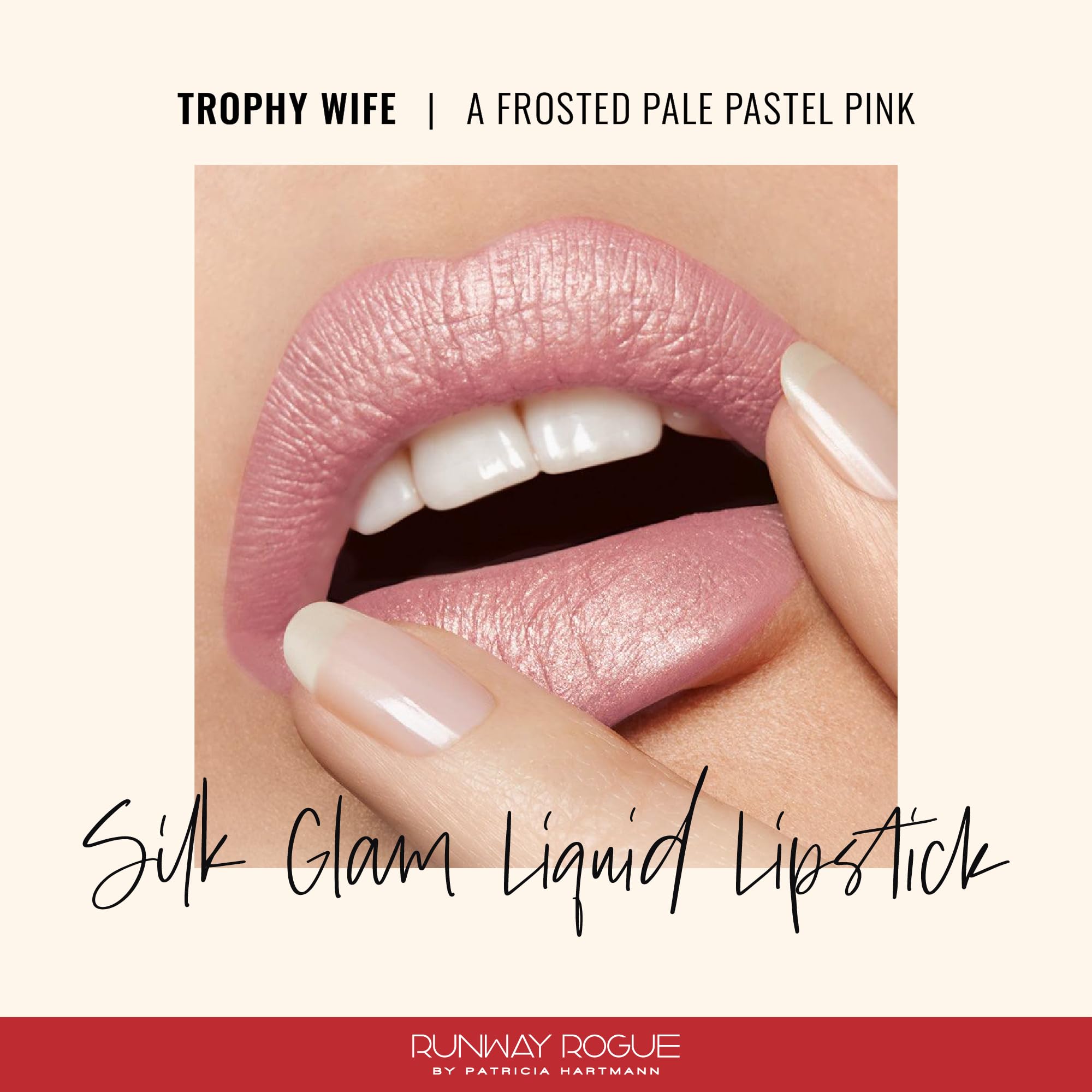 Runway Rogue Silk Glam Trophy Wife application swatch reveals smooth, even coverage