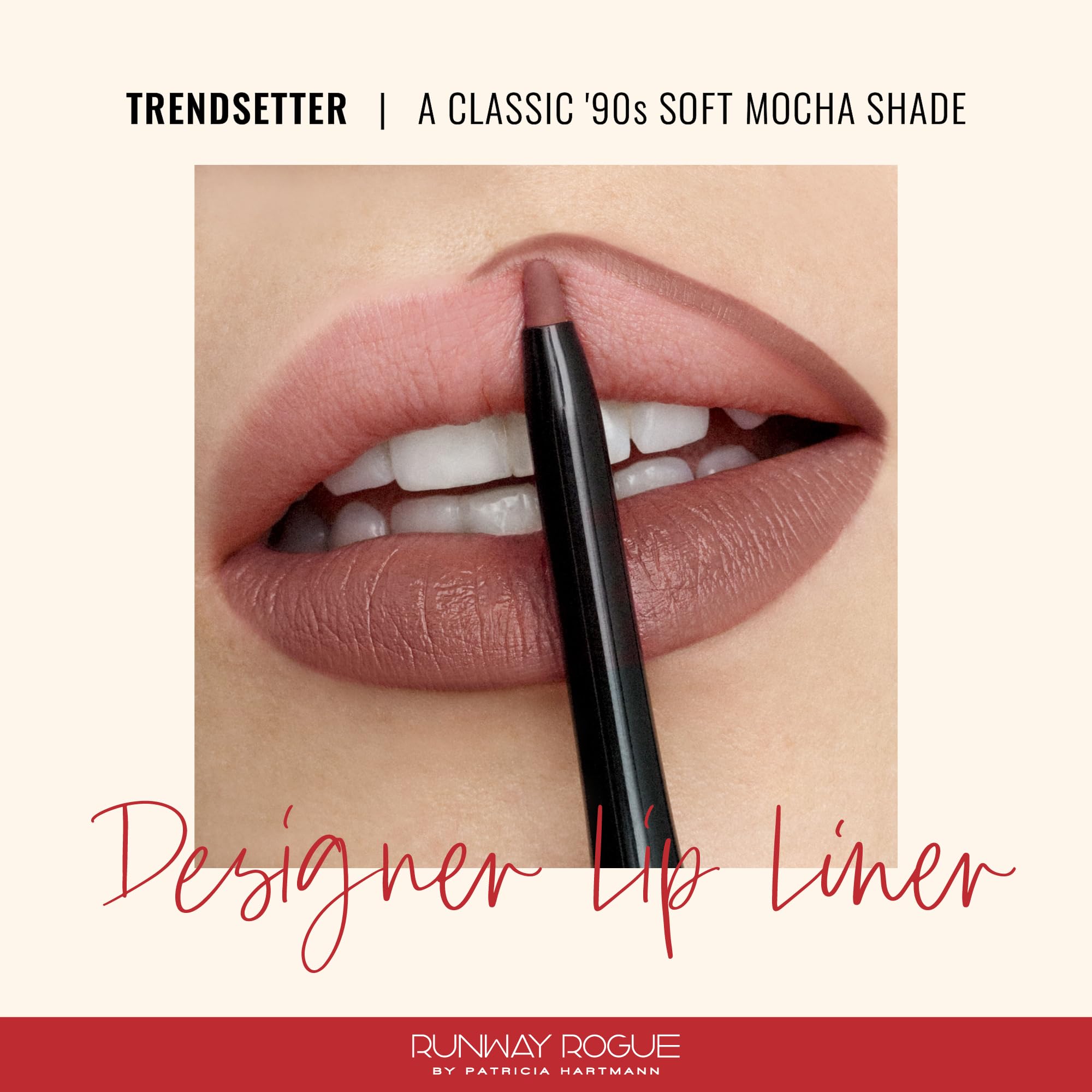 Runway Rogue Trendsetter lip pencil built-in sharpener close-up for precise sharpening and clean application