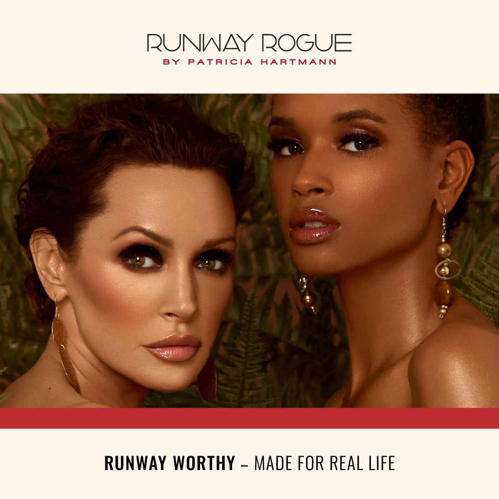 Runway Rogue LuxGloss top-apply-over-matte lipstick for extra shimmer and dimension