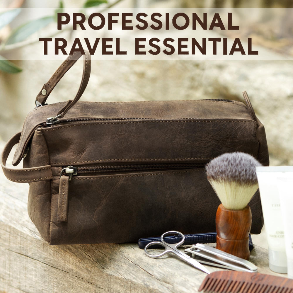 RUSTIC TOWN buffalo leather bag waterproof lining helps contain spills during journeys