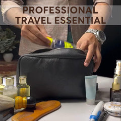 RUSTIC TOWN leather bag interior dual compartments keep cosmetics neatly separated on trips.