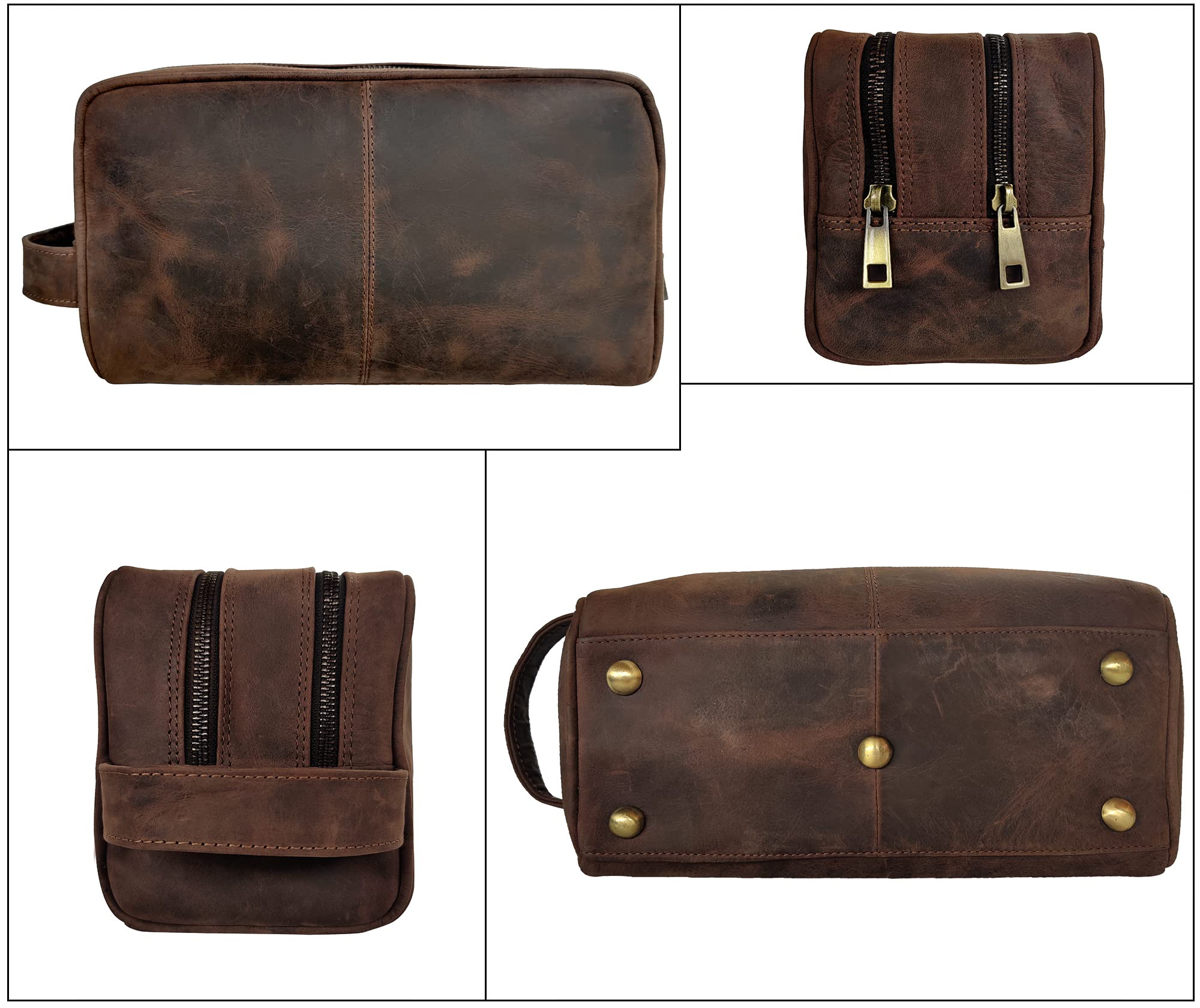 RUSTIC TOWN interior pockets organize grooming essentials for quick access.
