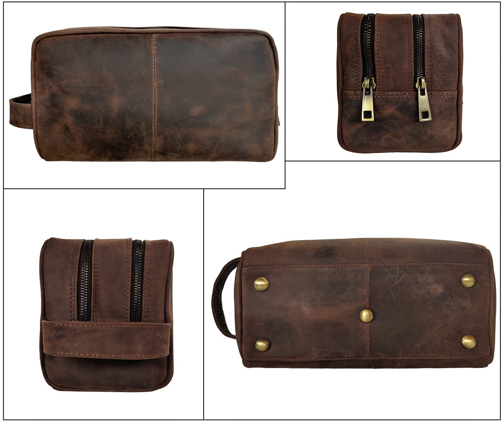RUSTIC TOWN interior pockets organize grooming essentials for quick access.
