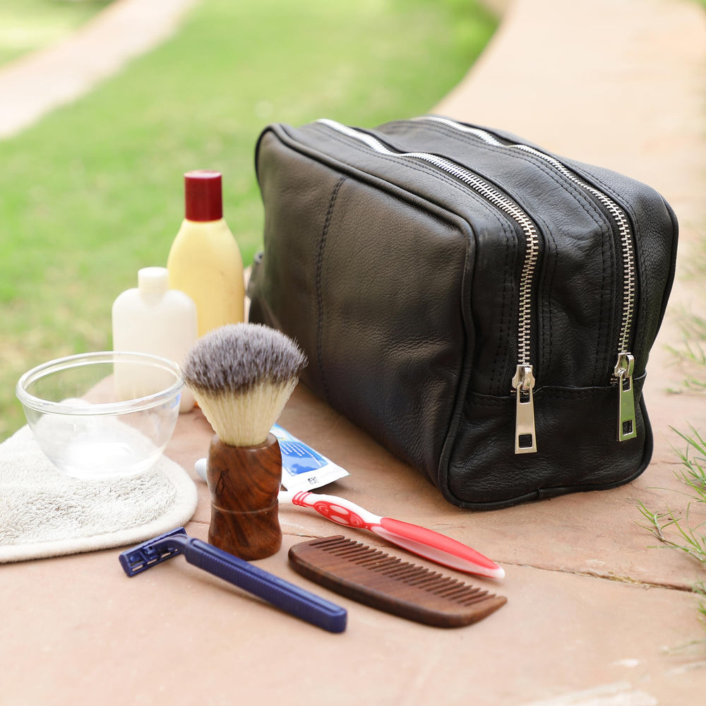 RUSTIC TOWN travel toiletry bag gift-ready appeal for both men and women.
