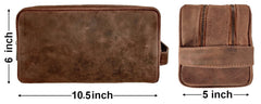 RUSTIC TOWN travel toiletry bag side handle emphasizes easy carry on the go.