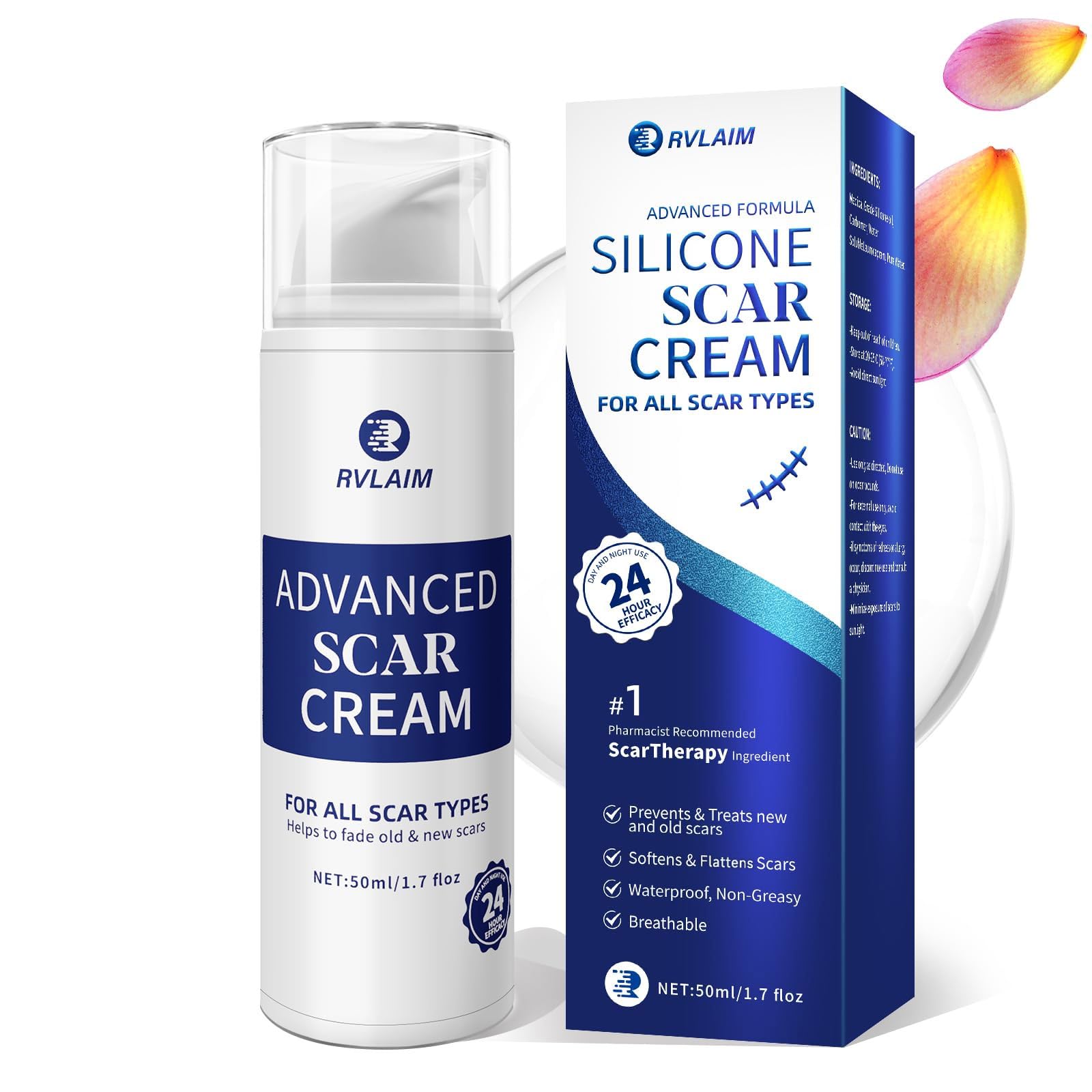 Rvlaim Scar Cream bottle for daily scar care and hydration.