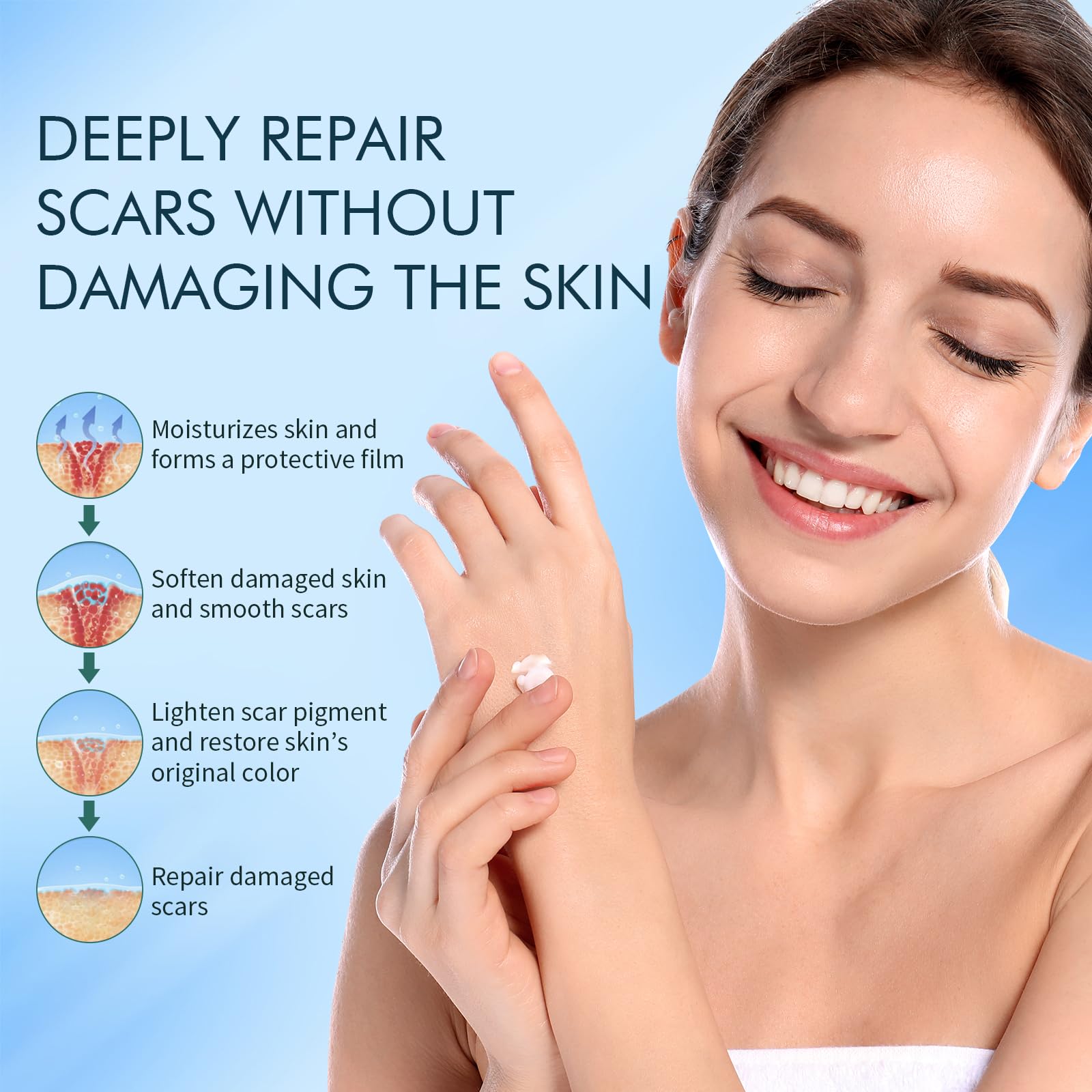 Rvlaim scar care near treated scar with daytime sun-exposure protection.