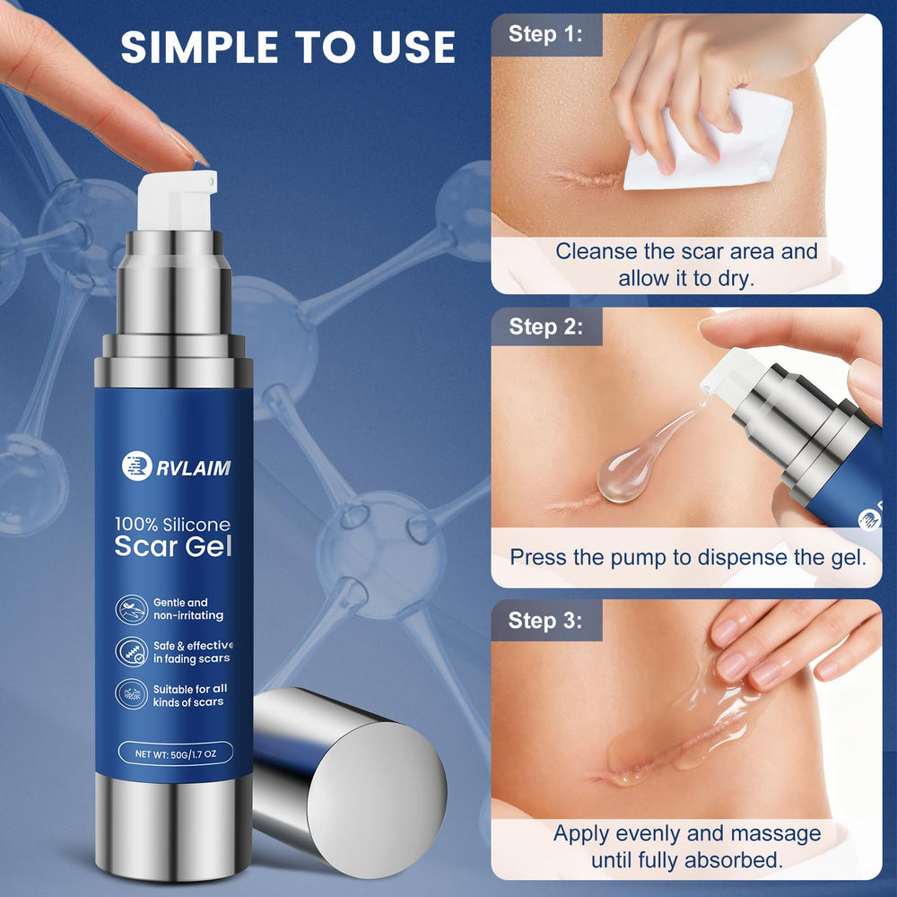 Rvlaim scar gel night routine application for overnight nourishment.