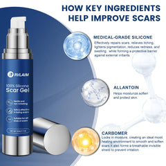 Rvlaim silicone scar gel closeup texture demonstrates non-greasy absorption.