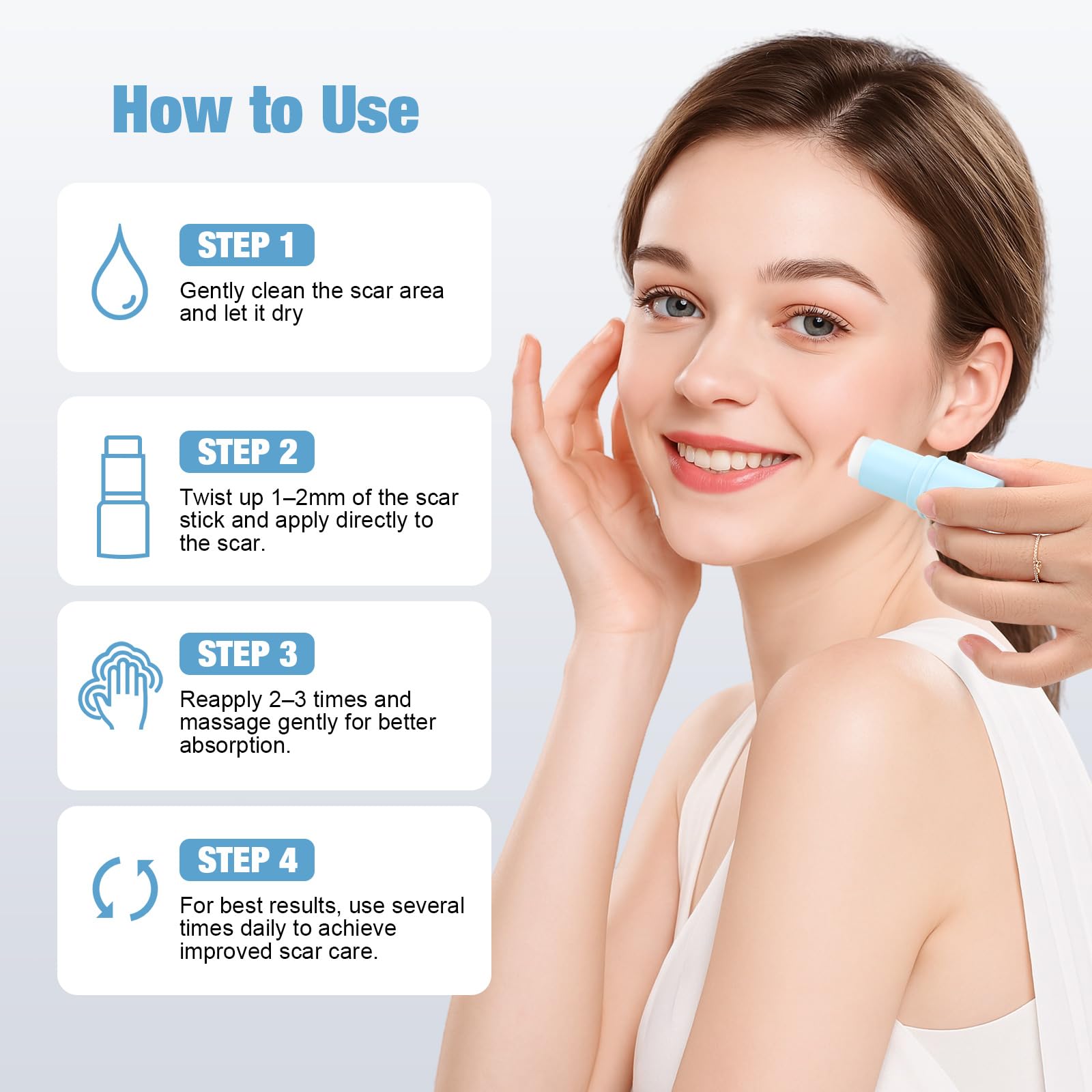 Rvlaim silicone scar stick non-irritating, pH-balanced for all skin types