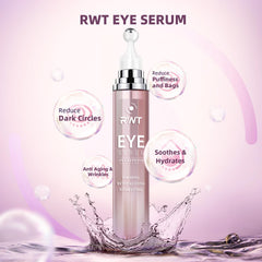 RWT under-eye serum showing 360-degree massage ball for absorption
