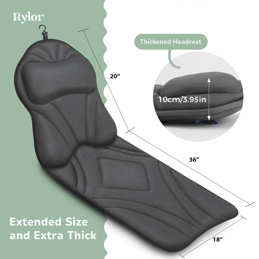 Rylor full body bath pillow 4D air mesh emphasizes quick-dry breathability