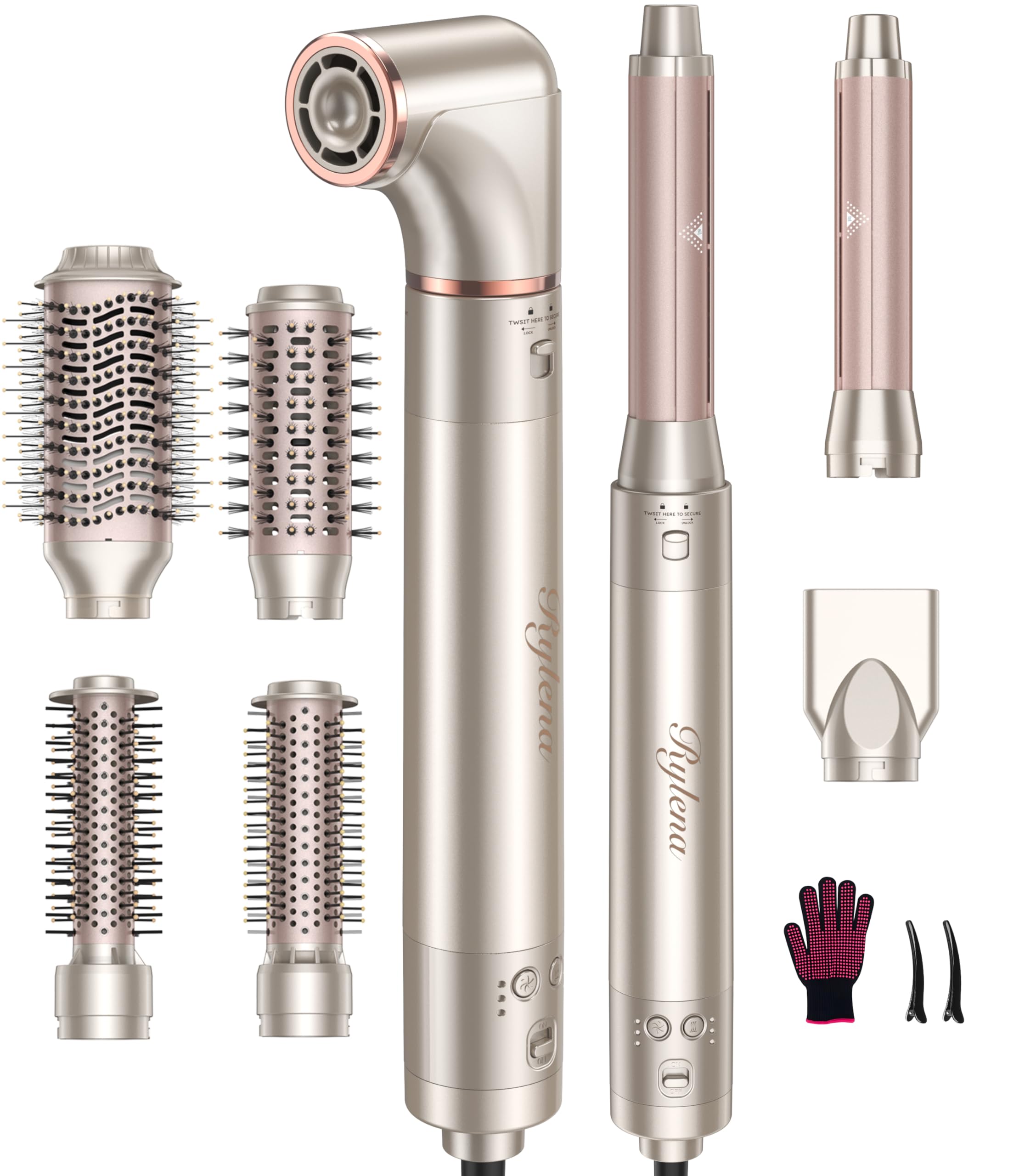 Rylena Deluxe 8-in-1 Air Styler Pro box shows gift-ready packaging for easy gifting