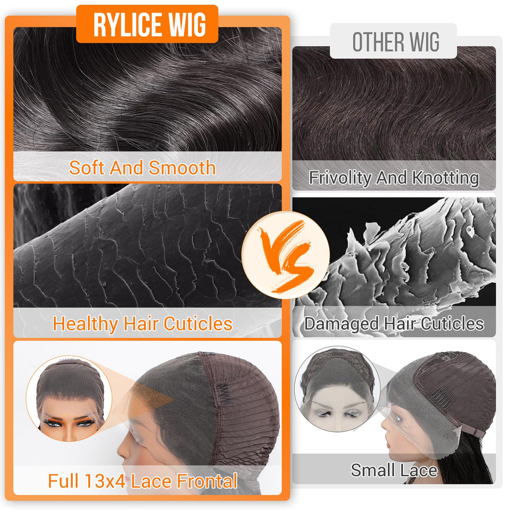 Rylice 200% density body wave wig delivers fuller look without sacrificing movement