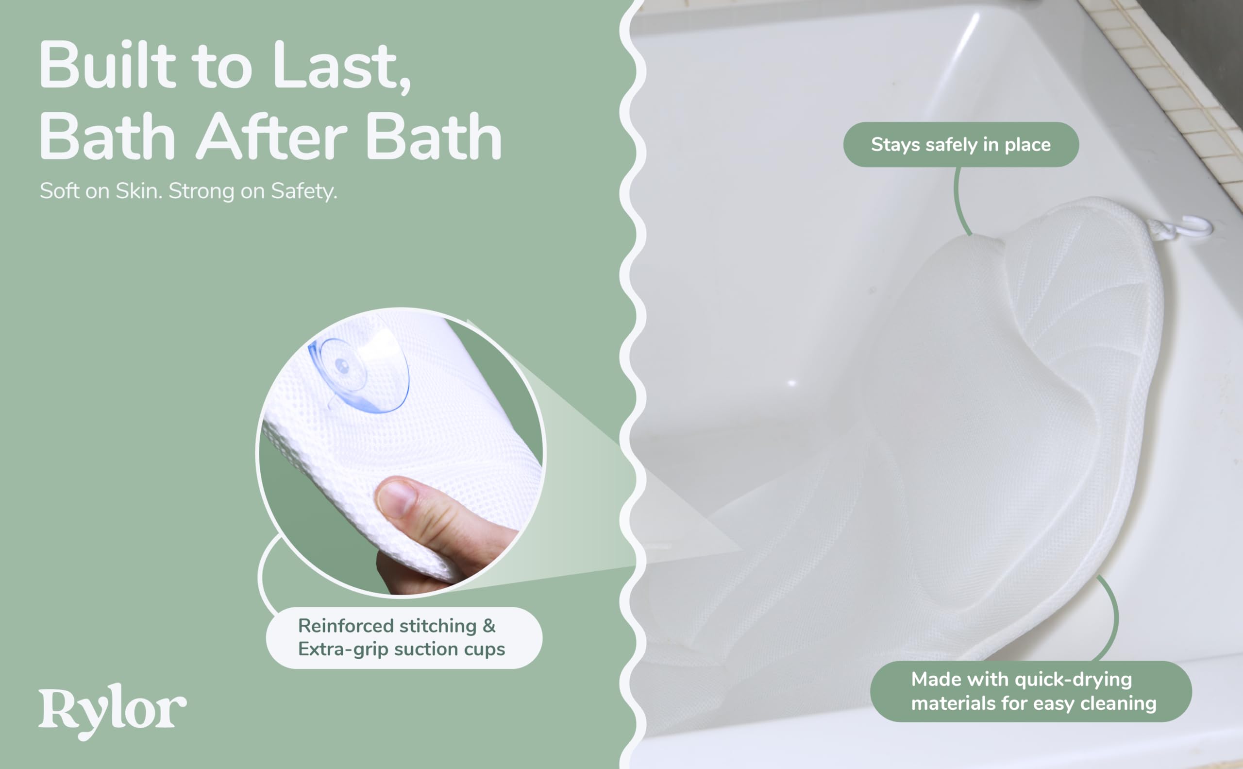 Rylor breathable quick-dry material helps reduce moisture buildup between uses.
