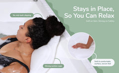 Rylor slip-resistant base pillow stays secure in large tubs for stable comfort.