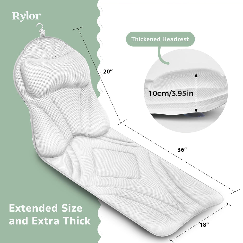 Rylor tub pillow fits most full-sized tubs for versatile spa days.