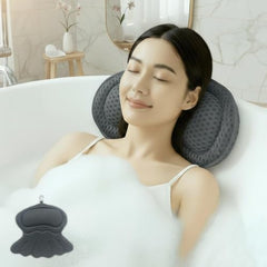 RYNEX bath pillow neck-support contouring for comfortable long soaks.