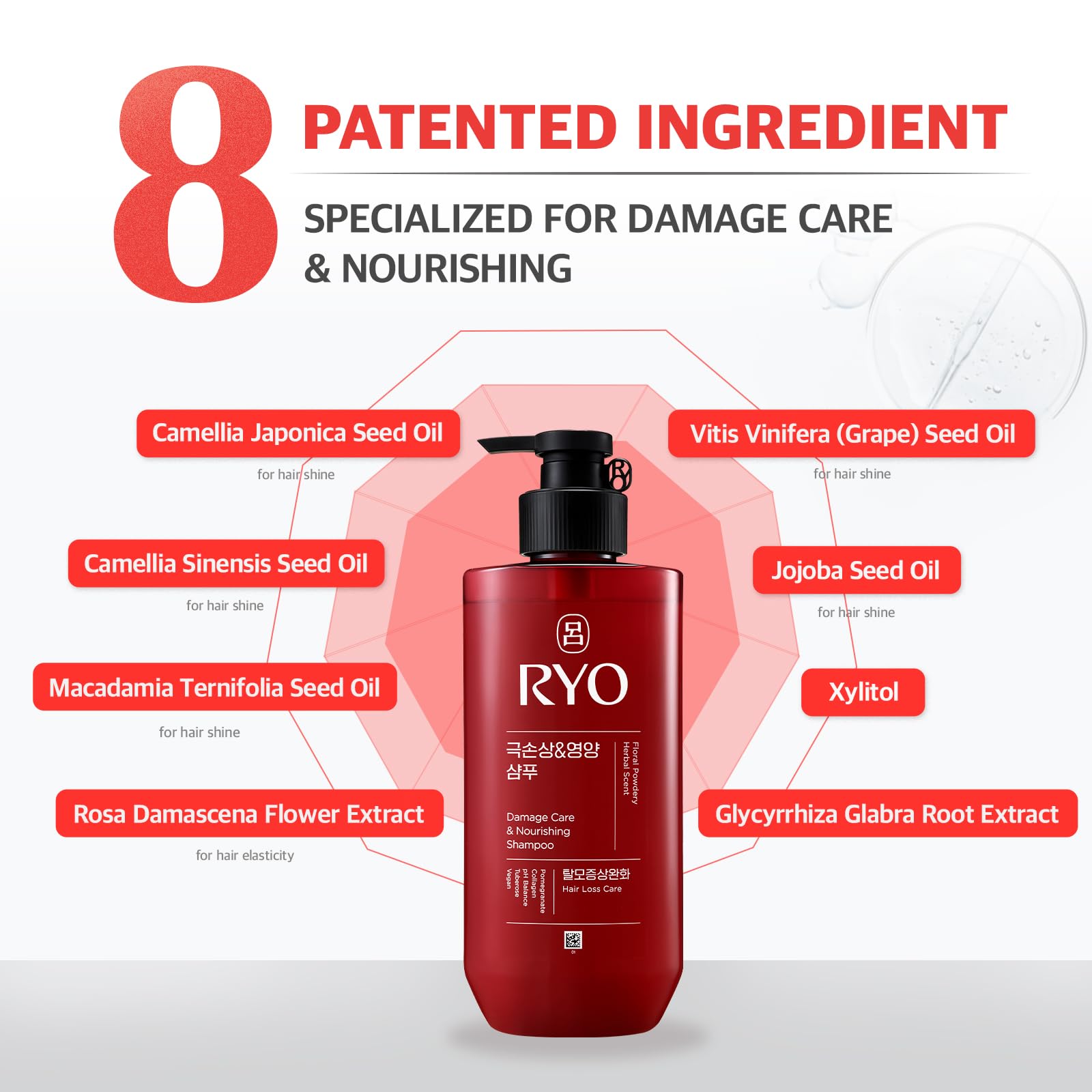 RYO triple collagen rice extract feature promotes nourishing feel and smoother texture