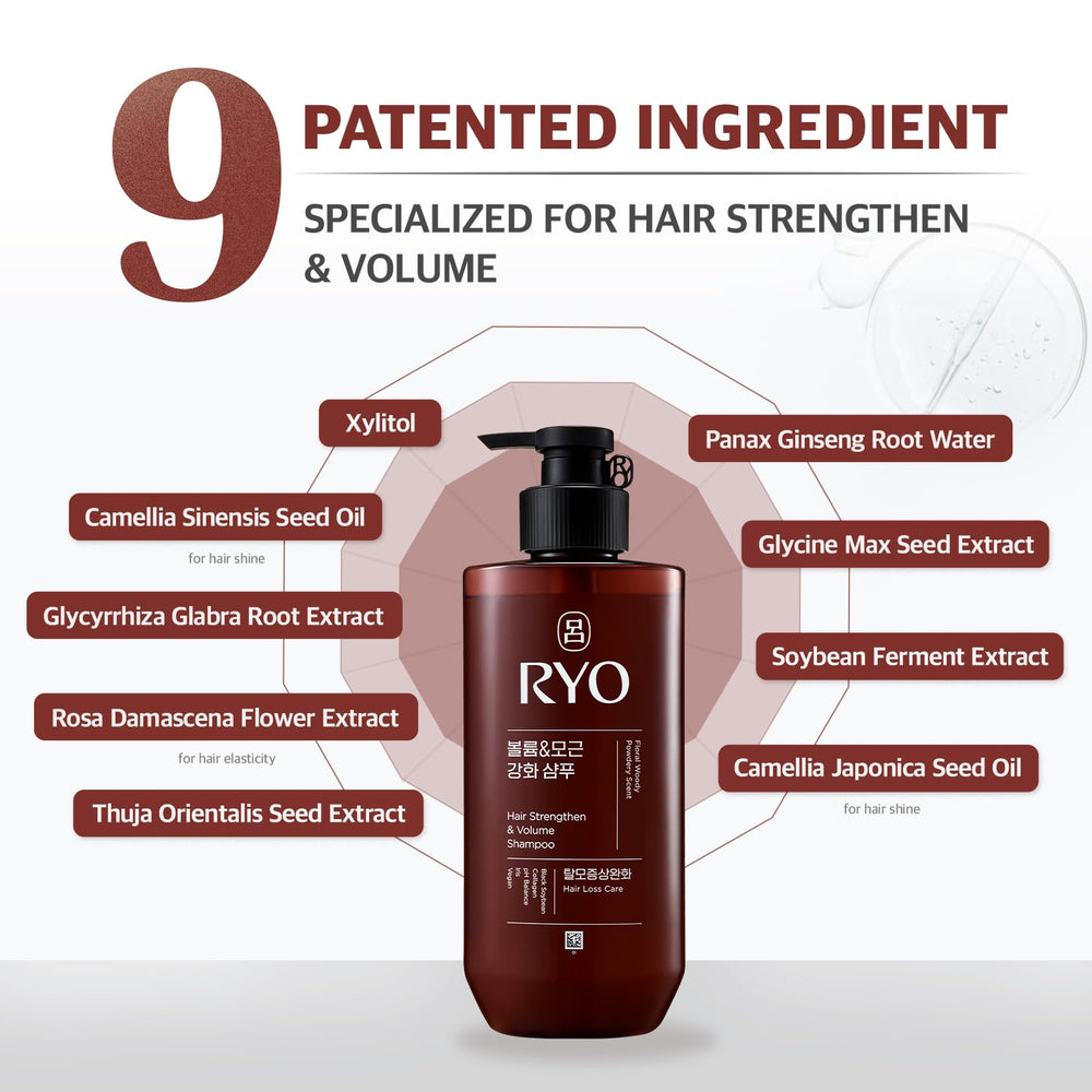 Patented soybean extract in Ryo formula for stronger-looking strands.