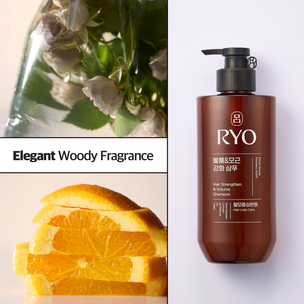 Ryo bottle emphasizes pH-balanced, mild scalp care.