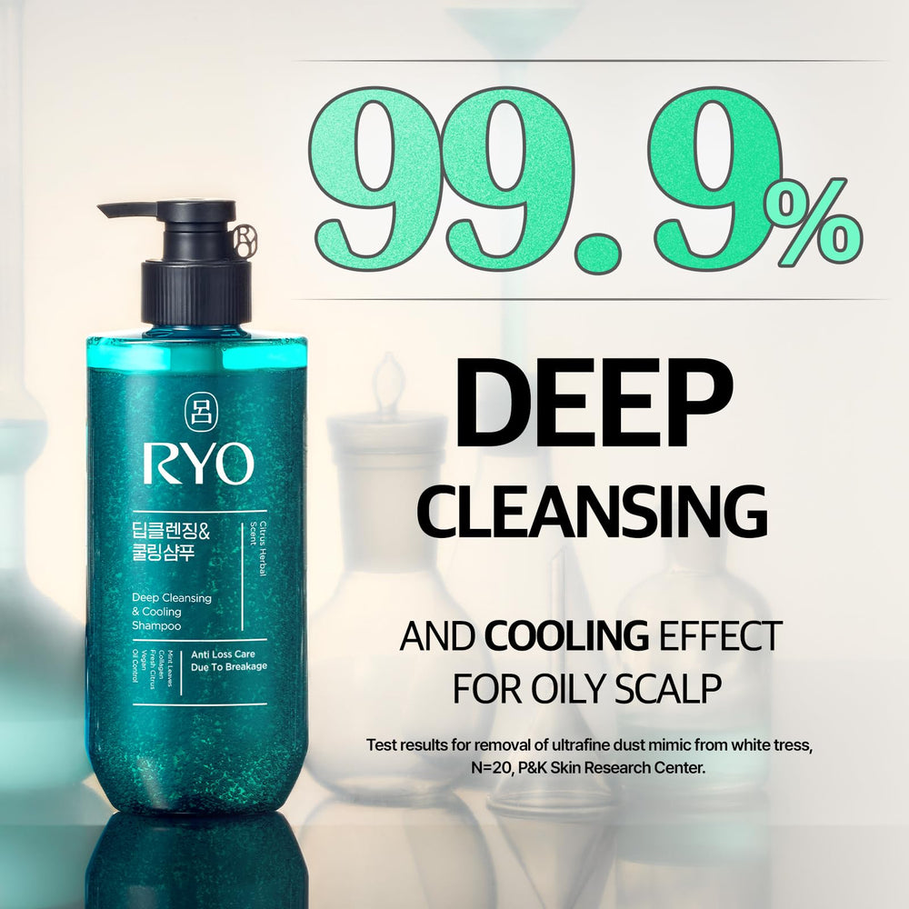 Tea tree and mint extracts featured in RYO shampoo for scalp purification and odor control.