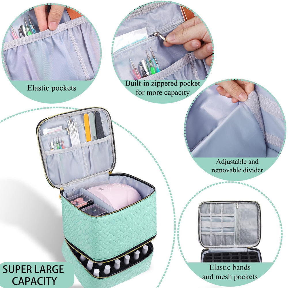 RZMAYIS nail polish organizer double-layer design with secure bottle storage