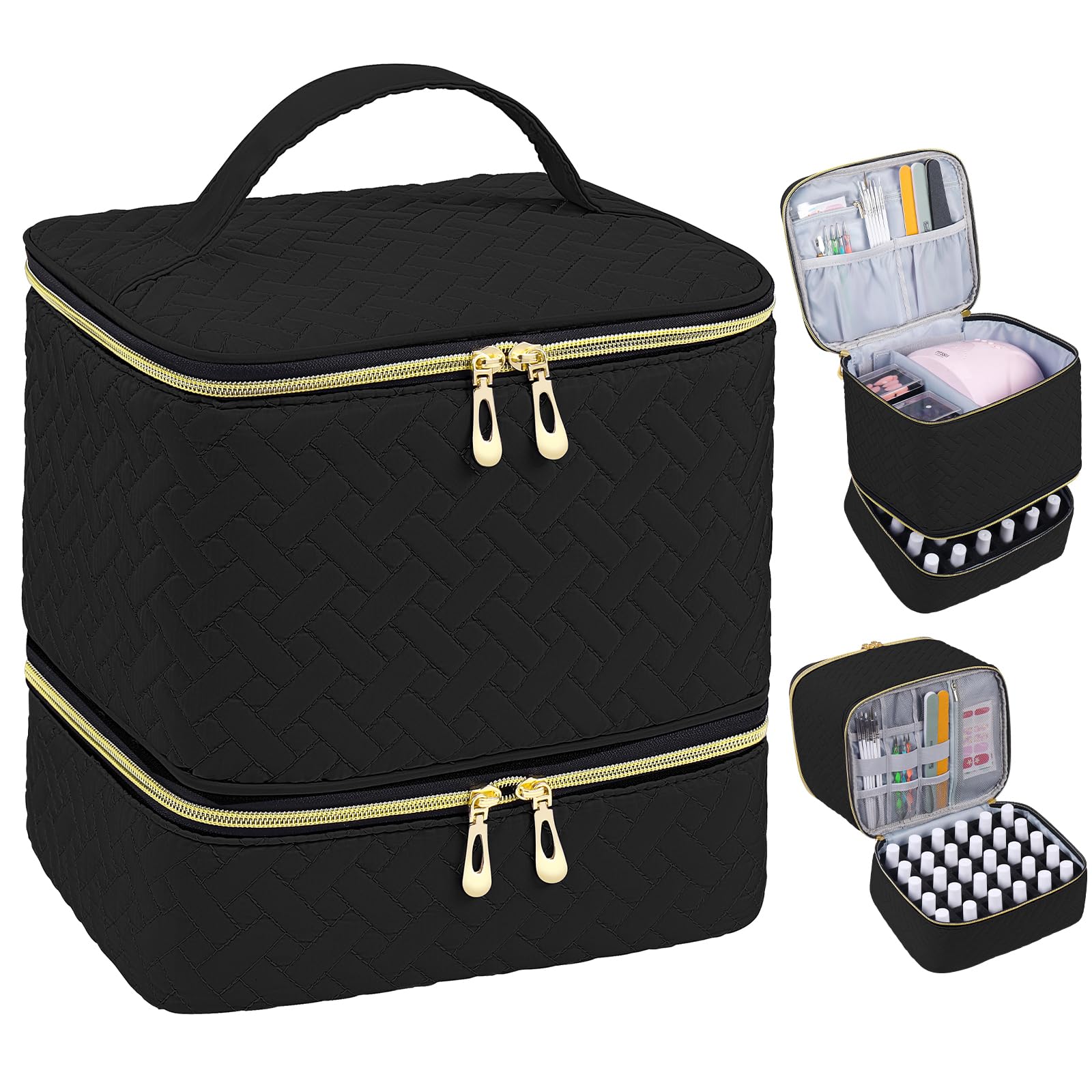 RZMAYIS nail polish organizer front view shows stylish, efficient workspace storage.