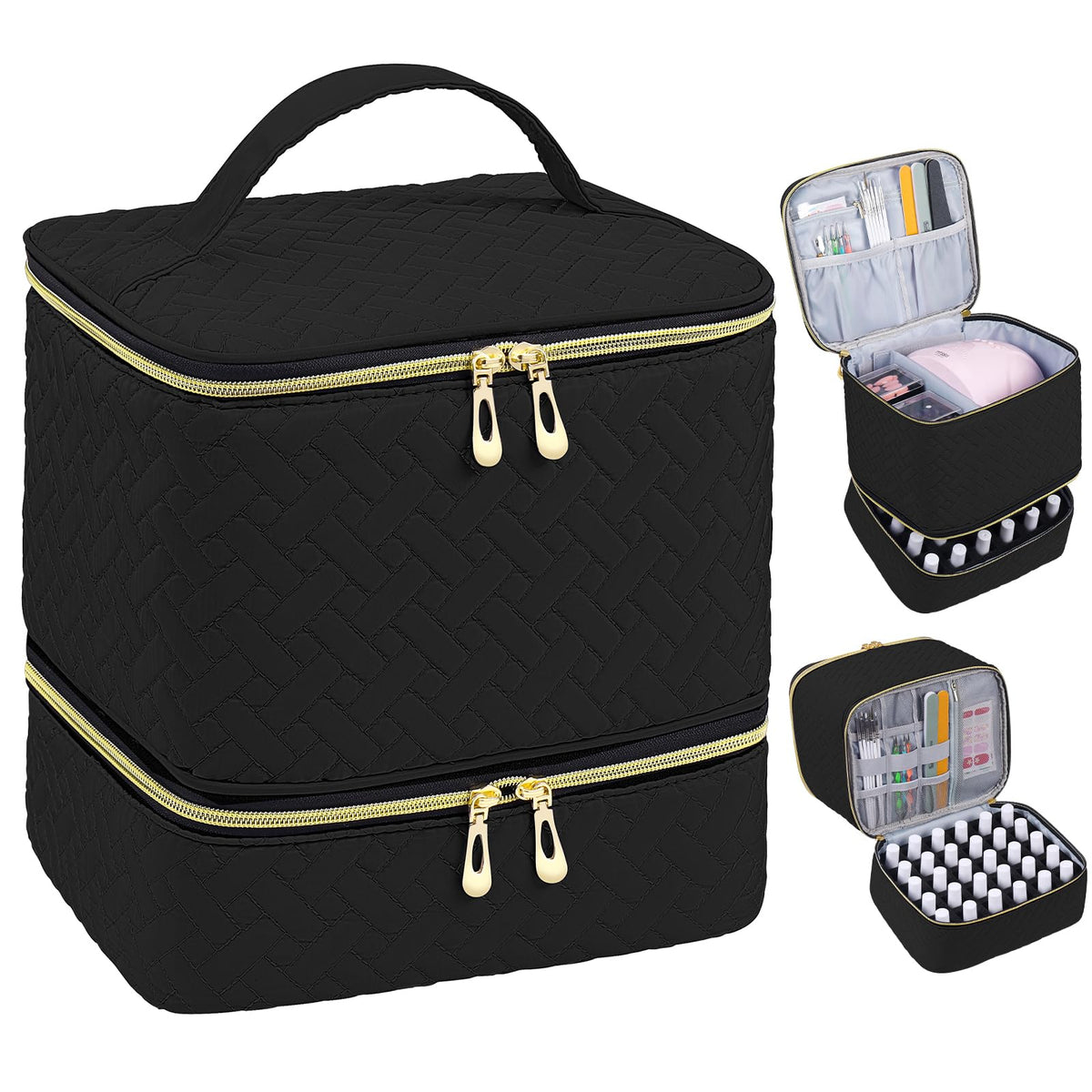 RZMAYIS Nail Polish Organizer front view demonstrates upright storage for travel.