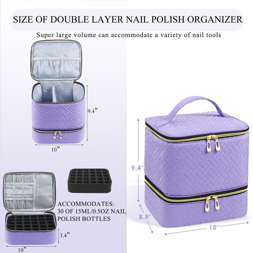 RZMAYIS nail polish organizer open top with lamp slot for easy tool access during appointments.