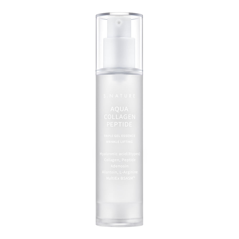 S.NATURE Aqua Collagen Serum bottle pouring for skin hydration