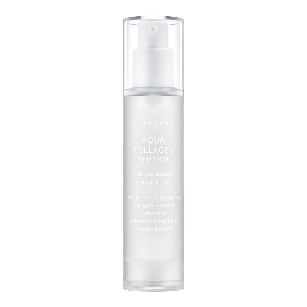 S.NATURE Aqua Collagen Serum bottle pouring for skin hydration