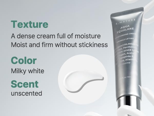 S.NATURE Aqua Squalane Cream featured in a Korean skincare routine.